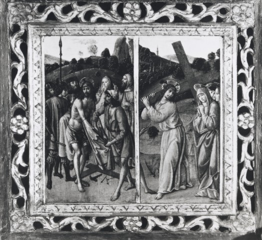 A. C. Cooper — Rosselli Cosimo - sec. XV/ XVI - Cristo spogliato delle sue vesti; Salita di Cristo al monte Calvario — insieme, con cornice